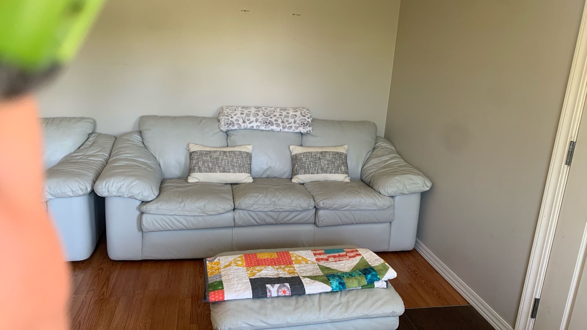 Leather couch and 2 chairs