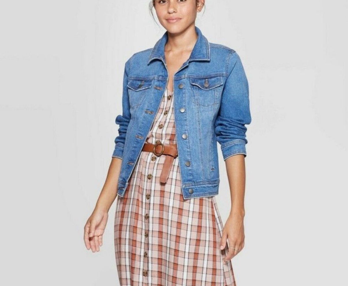 Women's Denim Jacket Blue Size S Casual Long Sleeve