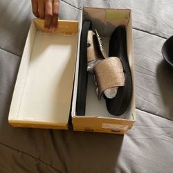 Women’s MK Slides Size 9 “Pixie Fine Glitter”