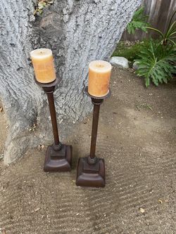 Set of Two Rustic Metal Candle Holders $30.00 OBO