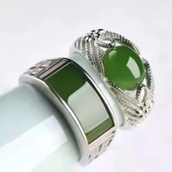 Adjustable Jade Stone Ring For Both Men And Women 
