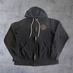 Obey Propaganda Girl Zip Up Hoodie Small Black Shepard Fairey Star Crest Graphic