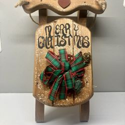 Decorative Wooden Christmas Sled - 12” x 8”