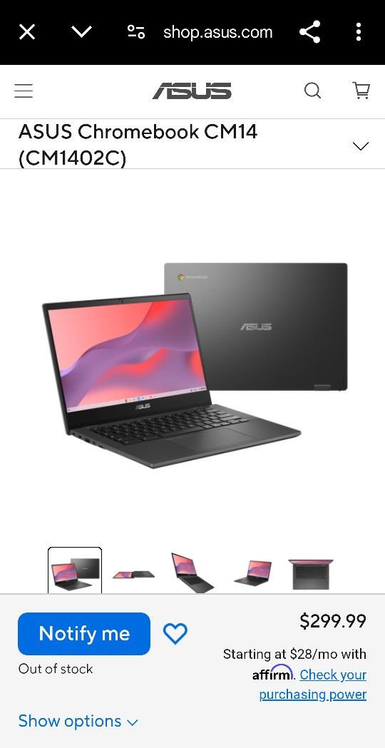 ASUS 14" Chromebook (CM1402C) 5 Hrs. Used