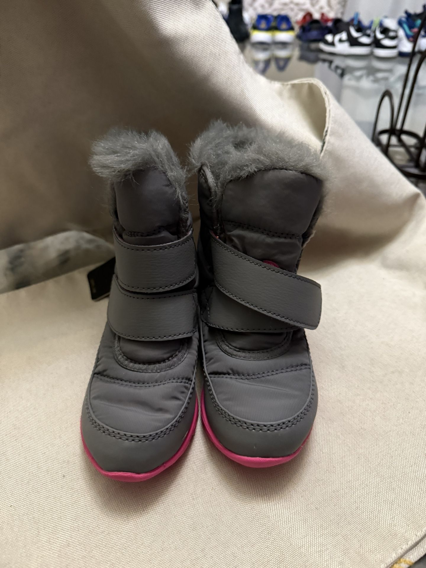 Sorel Whitney Waterproof Winter Gray Pink NC2940-052 Todder Girl's Size 10 Boots