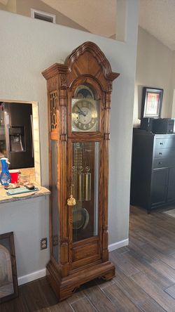 Sligh solid Oak Grandfather clock