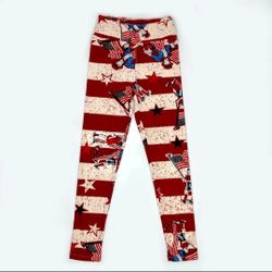 Lularoe 4th of July Uncle Sam Leggings Womens One Size