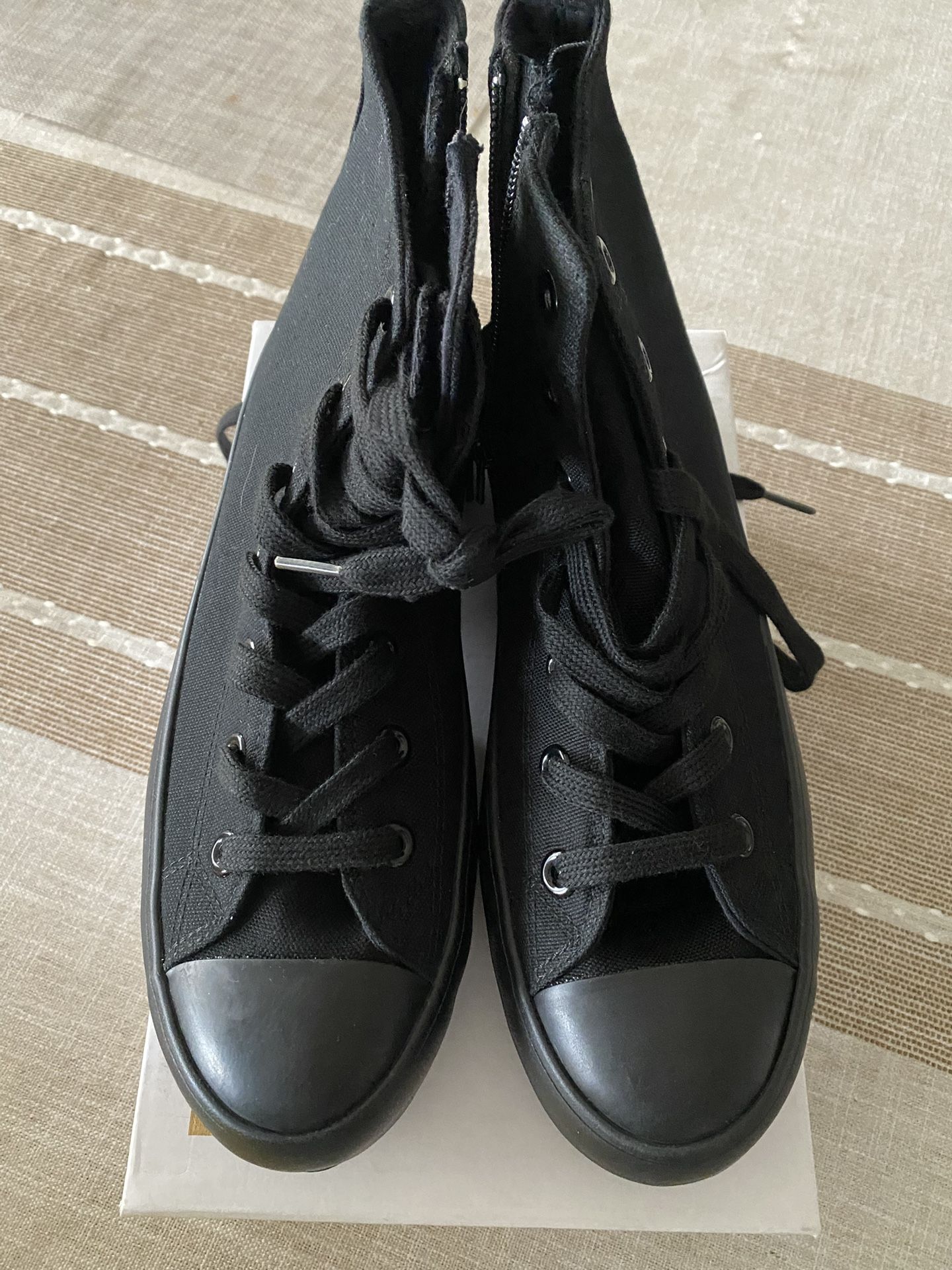 Black Canvas High Top Sneakers