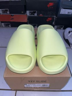 Adidas Yzy Slides Glow Green Sz 12