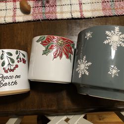 3 Brand New Christmas Pots For Planting Gardening Flowers 