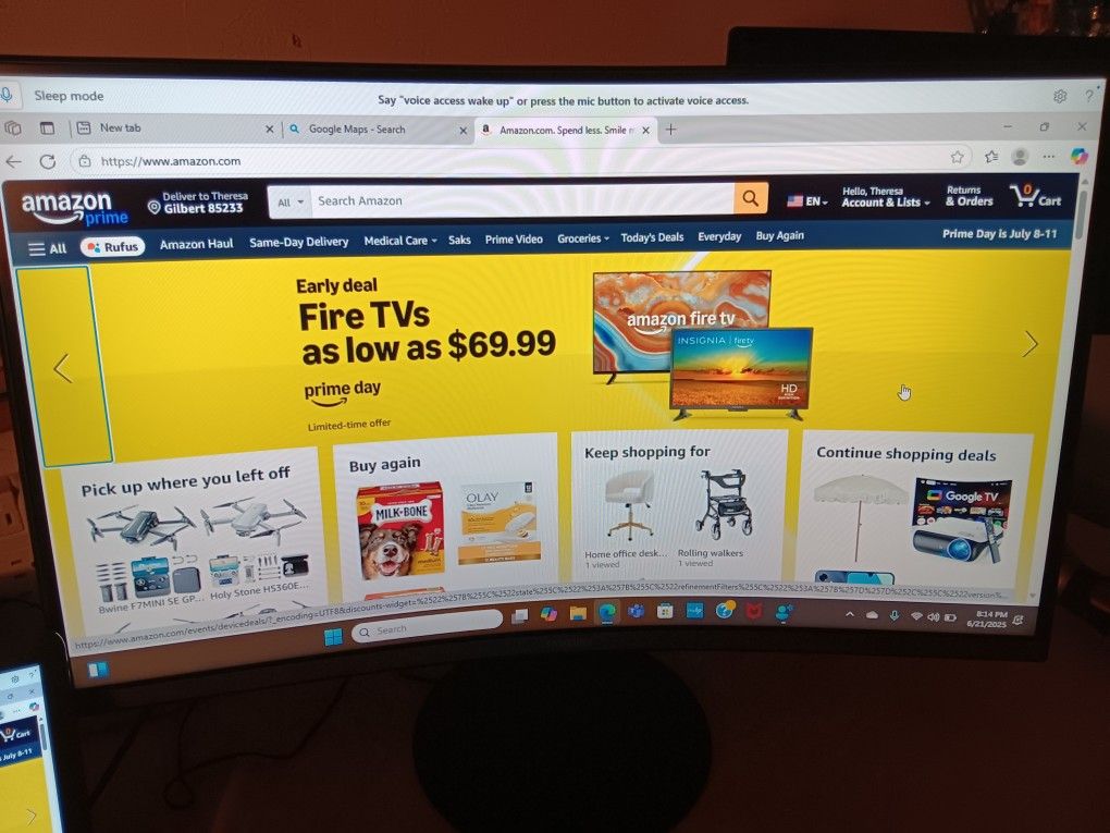 Samsung 27 Inch Curved Monitor . Like New Works Perfect $69 Very Firm