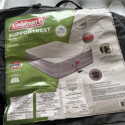 Coleman SupportRest Elite Double-High Air Mattress with 120V Built-In Pump, Queen Sized Airbed with Built-In Air Pump Inflates in 3 Minutes