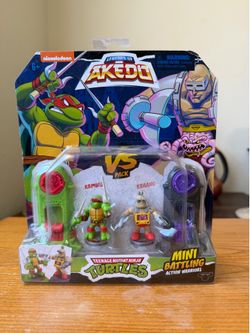 Akedo Teenage Mutant Ninja Turtles Mini Battle Warriors Raphael vs Krang Pack, Ages 6+