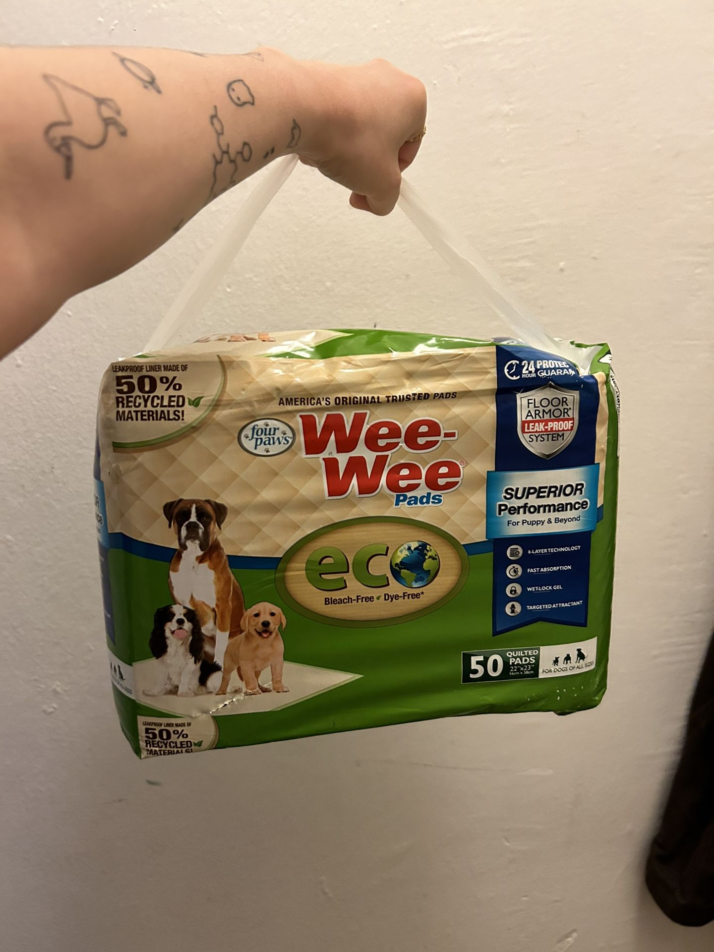 weewee pads for dogs, 50pack. normal size. unopened