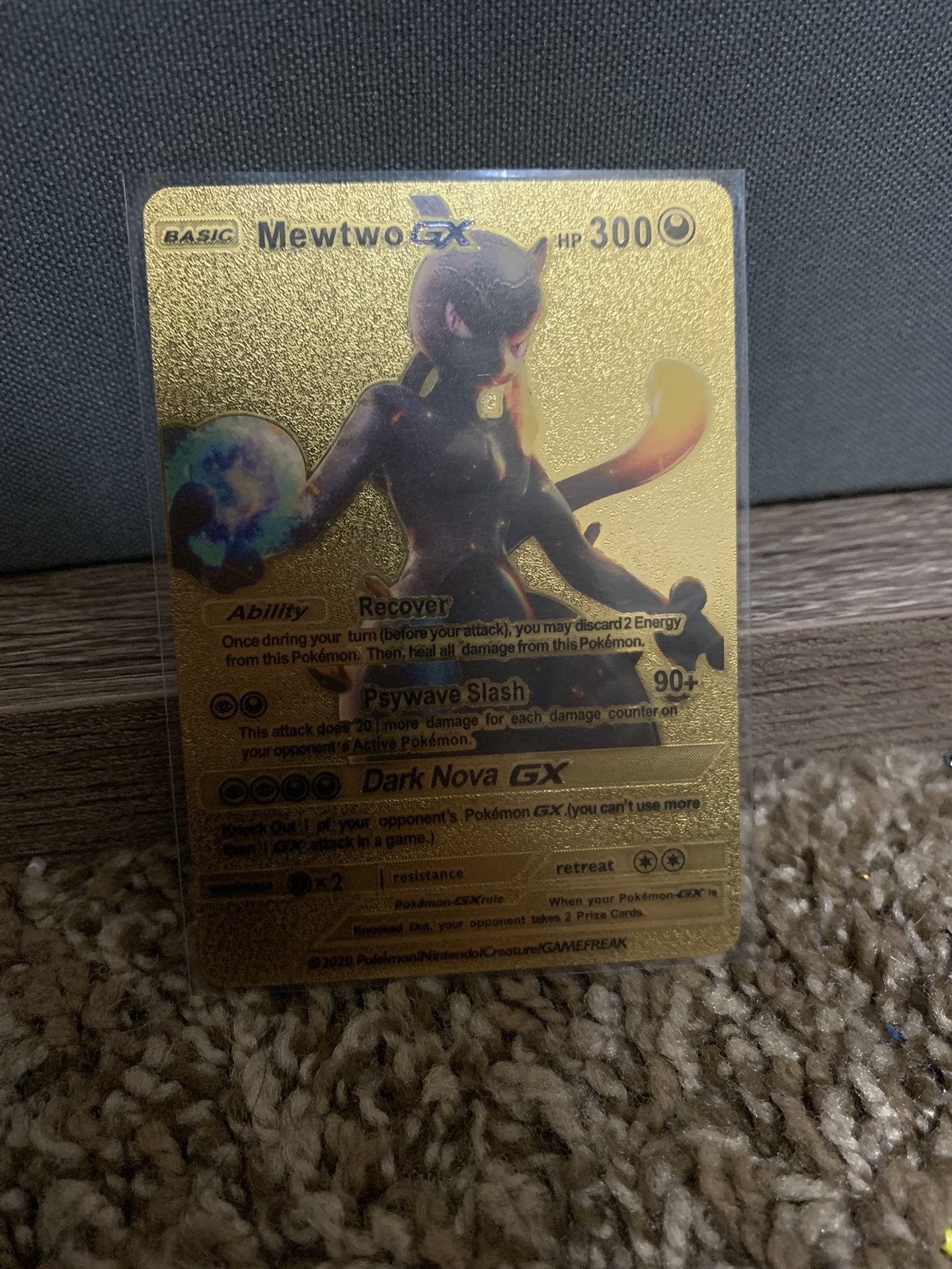2020 pokemon mewtwo gold rare card