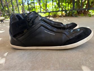 Y-3 Yohji Yamamoto Black High Top Leather Sneakers Men's Athletic Shoes