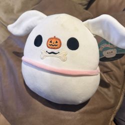 NWT Kellytoy Squishmallow Nightmare Before Christmas Zero Dog Halloween Plush 7"