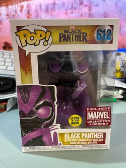 Funko Pop Marvel Black Panther #612 Glow in the Dark Collector Corps Exlcusive
