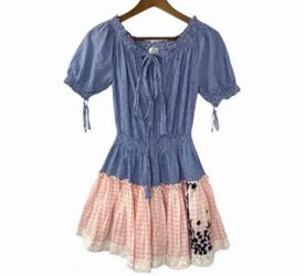 Hemant & Nandita Gingham Plaid Off Shoulder Dress XS - Pickup from Northridge Area