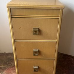 Mid Century Modern Blond Mahogany 3 Drawer Nightstand - 16 ½x19x34  