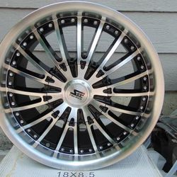 4 New Gloss Black & Machined 18X8.5 SSC Rims 6X5.5 +18MM Offset