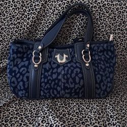 True Religion Denim Leopard Print Handbag