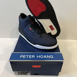 Jordan 3 Levi’s Indigo Blue Size 10