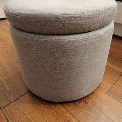 Small Gray Storage Stool 