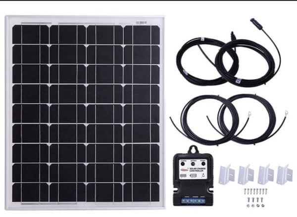 KOMAES 50 Watt 50W 12 Volt Monocrystalline Solar Panel, Flexible Solar Starter Kit for RV, Boats, Roof