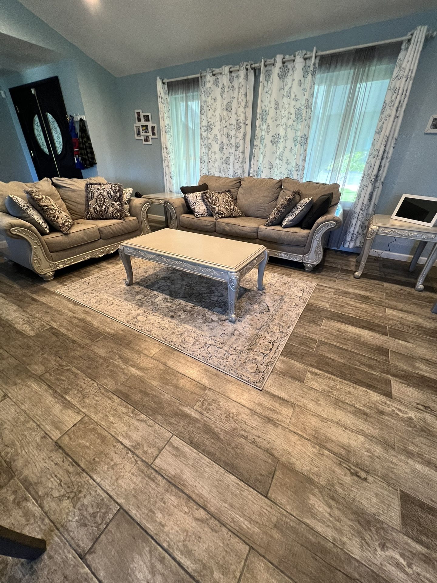 Couch + Love Seat + Coffee Table + 2 End Tables 