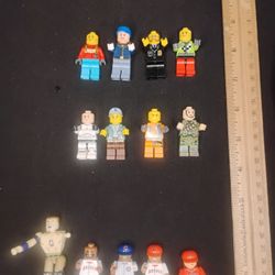 LEG*O MINI FIGURES MIXED BUNDLE OF 13 PLUS CARRYING CASE 