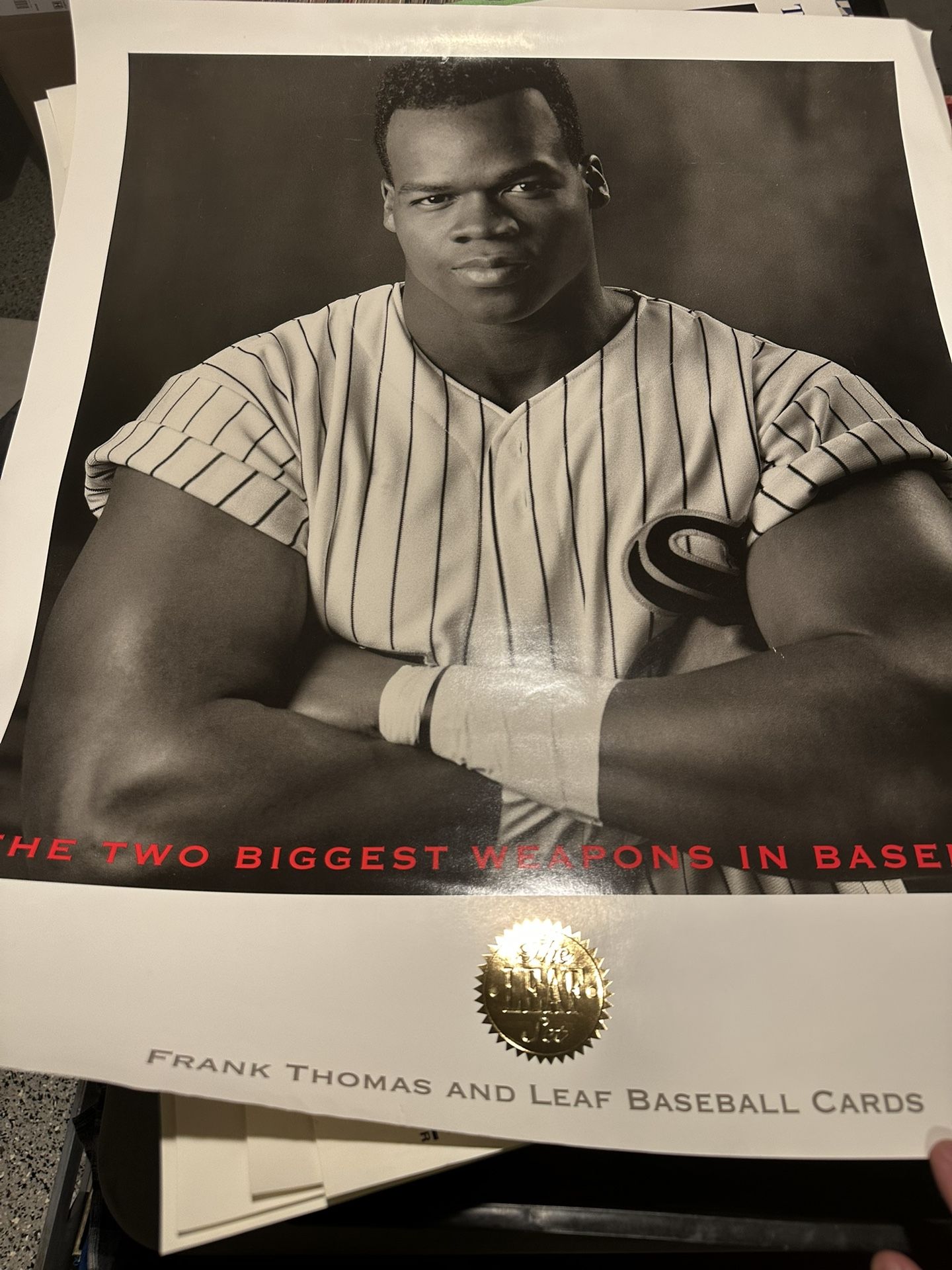 Vintage Frank Thomas Leaf Baseball Card Poster