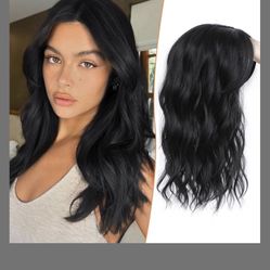 PANEWAY Hair Topper 16InchToppers For Women With Thinning Hair 6.5’’X6.5’’ Ladies Wiglets For Women Daily Use- 1B