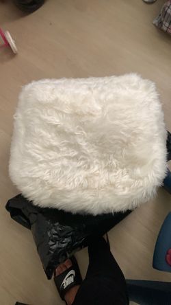White beanbag ottoman