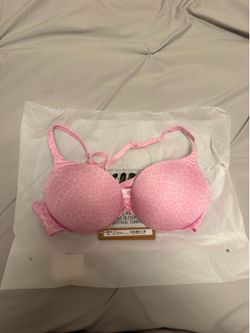 SKIMS Bubble Gum Leopard Print Teardrop Pushup Bra 34B