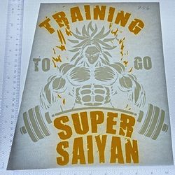 7Iron On Heat Transfer  Good For T-shirts Sweaters Jackets T Shirt Design Size Is About 12x10 Super Saiyan #256