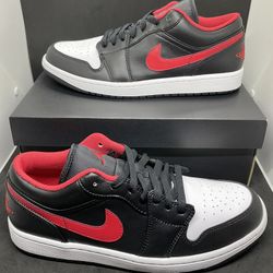 Nike Air Jordan 1 Low Black Red Size 10.5-11 New 