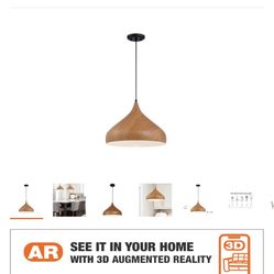 Designers Fountain Hana 1-Light Robusta Wood Style Finish Hanging Pendant