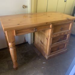 Make Offer Solid Oak Desk Antique 