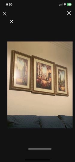 Set of 3 Framed Tuscan Garden Prints