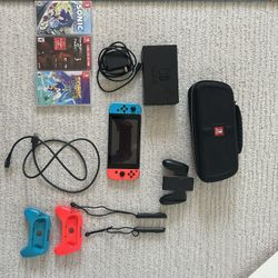Nintendo Switch W Accessories And Case And Games