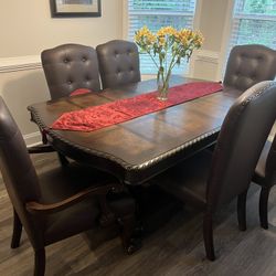 7 Piece Brown Dining Set 