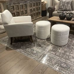 Off White/Cream Ottomans 2
