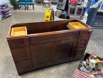60” bathroom vanity in walnut finish