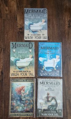 New Vintage Look Mermaid Metal Signs