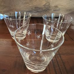 Vintage Atomic Star Dust Shot Glasses