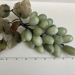 11 Pc Vintage MCM Stone Fruit  Lot: Jade/Onyx/Rose Quartz Grapes + Leaves