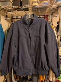 OBO MINT Vintage Knights Bridge Navy Blue Mens XL Bomber Jacket 