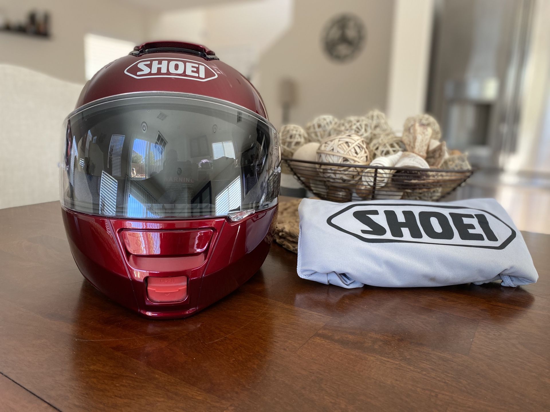 Shoei Neotec Wine Red Modular Motorcycle Helmet Size M