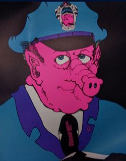 1968 Pig Cop Blacklight Poster